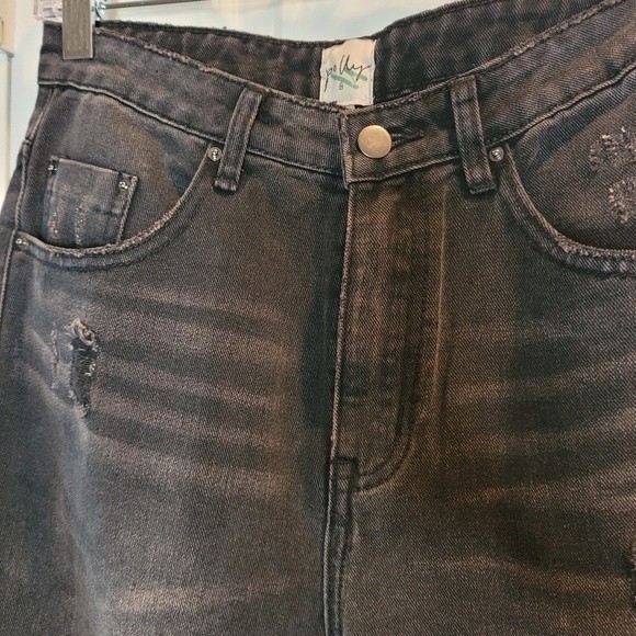 Princess Polly black high Waist Erissa Knee Rip Straight size 8 - Picture 4 of 5